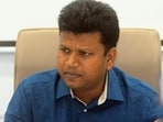 Pune, India - March 10, 2019: Naval Kishore Ram, Pune district Collector, speaks during a press conference on Lok Sabha elections in Pune, India, on Sunday, March 10, 2019 (Photo by Shankar Narayan/HT PHOTO)