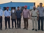 The accused in the custody of vigilance bureau in Ludhiana on Monday. (HT File)
