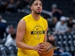 Indiana Pacers guard Tyrese Haliburton (0) shoots around on the court before an NBA basketball game against the Minnesota Timberwolves in Indianapolis.(AP)