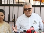 New Delhi, India - April 8, 2026:  TMC MP Derek O'Brien addresses a press conference after a meeting between a party delegation and the full bench of the Election Commission, in New Delhi, India, on Wednesday, April 8, 2026.  (Photo by Arvind Yadav/ Hindustan Times)