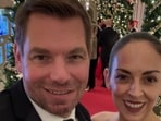 Eric Swalwell and wife Brittany are seen in this photograph the former California Congressman shared on his wife's birthday.