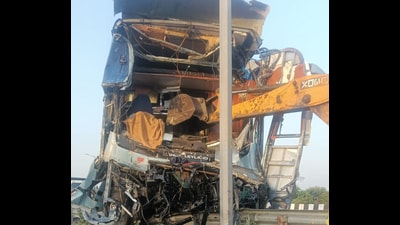 Visuals from the site of the accident. (HT Photo) Visuals from the site of the accident. (HT Photo)