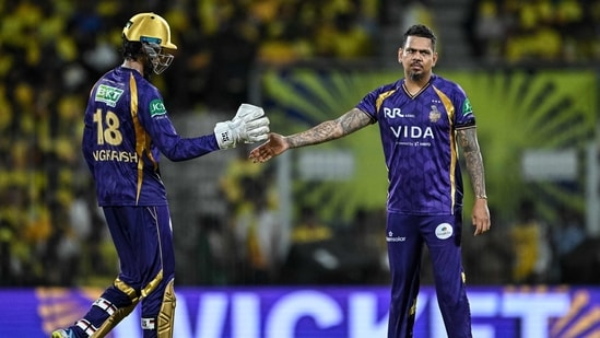 Led by Sunil Narine, KKR put a choke on the CSK progress.(AFP)