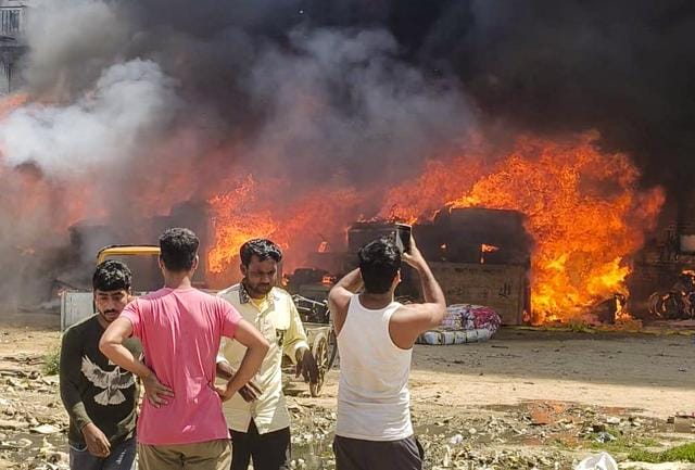 At least 8–10 families affected; one flat’s ceiling collapsed due to heat. No subsidy or relief announced; damage assessment likely after probe. (PTI) At least 8–10 families affected; one flat’s ceiling collapsed due to heat. No subsidy or relief announced; damage assessment likely after probe. (PTI)