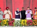 Prime Minister Narendra Modi inaugurates the 213-kilometer Delhi-Dehradun Economic Corridor, in Dehradun on Tuesday.