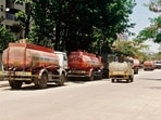 Areas like Undri and Mohammadwadi are dependent on tanker supply in the absence of a reliable civic pipeline network. (HT PHOTO)