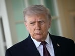 President Donald Trump speaks to the press outside the Oval Office at the White House in Washington, DC
