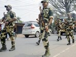 Personnel from the Central Armed Police Forces conduct a route march poll-bound West Bengal. (ANI) Personnel from the Central Armed Police Forces conduct a route march poll-bound West Bengal. (ANI)