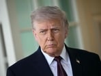 US President Donald Trump speaks to the press outside the Oval Office at the White House in Washington, DC.