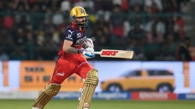 Virat Kohli top-scored with 49. He played some attractive shots during his innings. RCB chased down 147 in 15.1 overs with five wickets in hand. (AP) Virat Kohli top-scored with 49. He played some attractive shots during his innings. RCB chased down 147 in 15.1 overs with five wickets in hand. (AP)