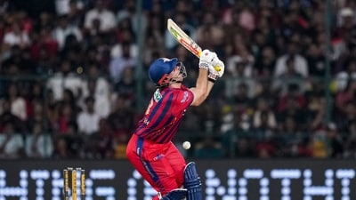 Mitchell Marsh top-scored for LSG with 40 runs. He was looking good when Krunal Pandya bowled him. LSG were put into bat by RCB captain Rajat Patidar. And it turned out to be a great decision in the end. (PTI) Mitchell Marsh top-scored for LSG with 40 runs. He was looking good when Krunal Pandya bowled him. LSG were put into bat by RCB captain Rajat Patidar. And it turned out to be a great decision in the end. (PTI)