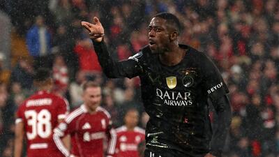 Paris Saint-Germain's Ousmane Dembele celebrates scoring against Liverpool. (AFP) Paris Saint-Germain's Ousmane Dembele celebrates scoring against Liverpool. (AFP)