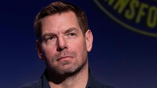 Eric Swalwell, Democrat of California, looks on during the SEIU-United Service Workers West's Gubernatorial Candidate Worker Forum (AFP)