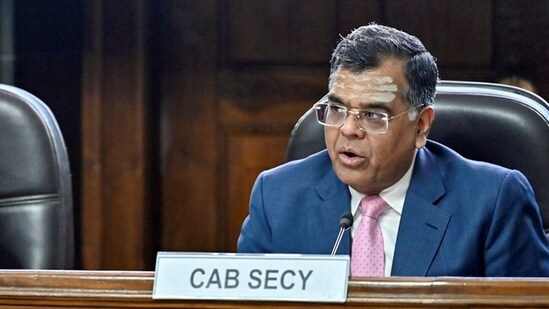 Cabinet Secretary TV Somanathan during the Army Commanders' Conference. (PTI)