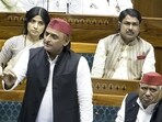 Samajwadi Party MP Akhilesh Yadav speaks in the Lok Sabha during the special session of Parliament in New Delhi (Sansad TV)
