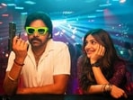 Pawan Kalyan and Sreeleela in a still from Harish Shankar's Ustaad Bhagat Singh. 