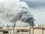 Smoke rises following a strike on the Bapco Oil Refinery, amid the US-Israeli conflict with Iran, on Sitra Island Bahrain, March 9
