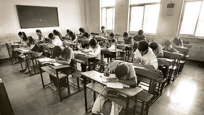 Education - Examination Hall - SSC Exam - SSC student at Vivekanand High School Gorai for their Board exam - HT Photo by Prasad Gori 05/03/09 - MAR09 2K9 (Hindustan Times)
