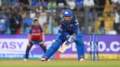 Initially, MI posted 195/6 in 20 overs. (PTI) Initially, MI posted 195/6 in 20 overs. (PTI)