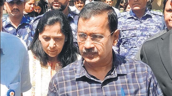 AAP chief Arvind Kejriwal (above), in his affidavit, cited the volume of government work assigned to the judge’s son — 2,487 cases in 2023, 1,784 in 2024 and 1,633 in 2025 — to argue apprehension of bias. (HT Archive)