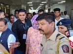 Operations Manager of TCS Nashik, Ashwini Chainani being taken from the court after being remanded to 14-day judicial custody in the alleged religious conversion and sexual harassment case, in Nashik on Wednesday.