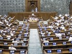 Lok Sabha Speaker Om Birla conducts proceedings in the House during the special session of Parliament. (Sansad TV)