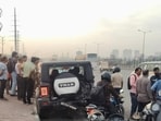The driver of the traveler bus was taken into custody. (HT Photo | Sakib Ali)