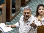 TMC MP Kalyan Banerjee speaks in the Lok Sabha during the special session of Parliament in New Delhi on Friday.