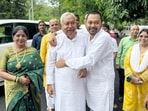 Bihar CM Nitish Kumar with his son Nishant Kumar. Now, both father and son will have heightened security cover. (Santosh Kumar/HT) Bihar CM Nitish Kumar with his son Nishant Kumar. Now, both father and son will have heightened security cover. (Santosh Kumar/HT)