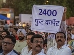 Over 3,700 families will receive 1,600 sq ft (RERA carpet area) homes, significantly lower than the 2,400 sq ft carpet area demanded by resident groups. (Satish Bate/Hindustan Times)