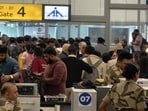 Passengers at a boarding gate in Pune airport. (File photo) Passengers at a boarding gate in Pune airport. (File photo)