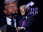 US President Donald Trump speaks during a Turning Point USA event at the Dream City Church on April 17, 2026 in Phoenix, Arizona.