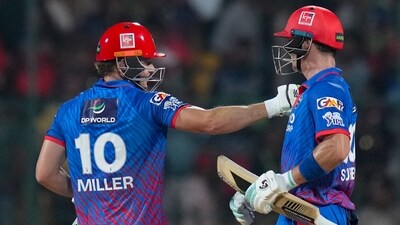 The South African pair of Stubbs and Miller saw the death overs become tougher than they seemed at one point in time – 37 off the last 3 overs at one point. It came down to 15 needed off the last over, where Miller came through in the clutch. (PTI) The South African pair of Stubbs and Miller saw the death overs become tougher than they seemed at one point in time – 37 off the last 3 overs at one point. It came down to 15 needed off the last over, where Miller came through in the clutch. (PTI)