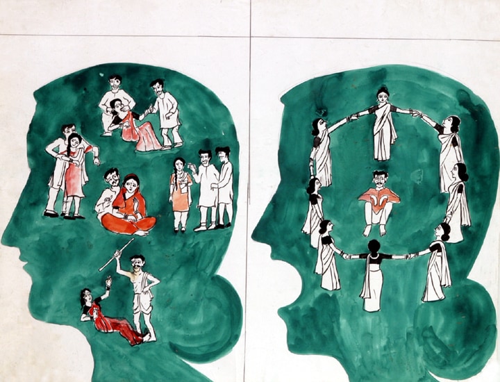 In a world filled with acts of violence against women, power lies in sisterhood and solidarity, suggests this piece by an unnamed artist. (Courtesy Poster Women)