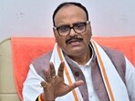 Deputy CM Brajesh Pathak during a media interaction in Firozabad on Sunday. (Sourced)