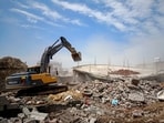 Jammu administration demolishes the residential property of a drug peddler, at Belicharana, in Jammu, on Saturday. (PTI) Jammu administration demolishes the residential property of a drug peddler, at Belicharana, in Jammu, on Saturday. (PTI)