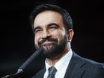New York City Mayor Zohran Mamdani smiles during an address marking his first 100 days in office at the Knockdown Centre, Sunday, April 12, 2026, in New York.
