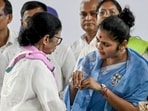 West Bengal CM and TMC supremo Mamata Banerjee in conversation with party Lok Sabha MP Saayoni Ghosh during a public rally at Baruipur, South 24 Parganas, on Saturday, April 18, 2026.