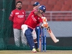 Rishabh Pant in nets ahead of the game against the Punjab Kings.