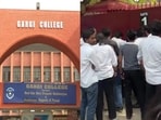 While police officers acted to restore order at Gargi College, several students reportedly raised slogans against ABVP.