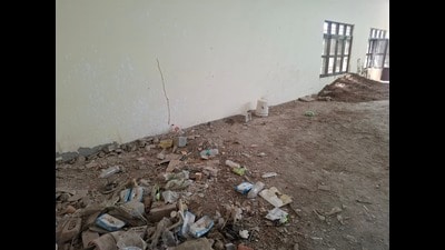 Built on school premises in Nathupur, project stalled despite nearing completion; no permission taken, MCG to inspect after complaints (HT) Built on school premises in Nathupur, project stalled despite nearing completion; no permission taken, MCG to inspect after complaints (HT)