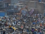 As many as 1,200 shanties along the Ghatkopar-Mankhurd Link Road were demolished by the suburban collectorate and the BMC earlier this month. The area is now fenced. (Hindustan Times)