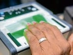Biometric upgradation process for Aadhaar card. (Narinder Nanu/AFP)
