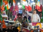 Chennai: Union Home Minister Amit Shah during a roadshow in support of BJP candidate from Mylapore constituency, Tamilisai Soundararajan, ahead of the Tamil Nadu Assembly elections, in Chennai, Sunday, April 19, 2026. (PTI Photo/R Senthilkumar)(PTI04_19_2026_000526B)