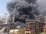 The fire started in the crude distillation unit (CDU) at around 2.00 pm. (HT Sourced Photo)