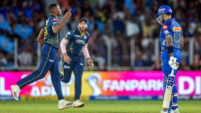 Kagiso Rababda took three wickets for GT. (ANI Pic Service) Kagiso Rababda took three wickets for GT. (ANI Pic Service)