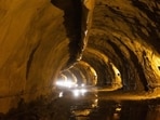 By reducing the treacherous 49-km stretch to 43km and boosting average speeds from 30 km/hr to 70 km/hr, the tunnel is expected to drive socio-cultural integration across the two Union Territories. (HT Photo)