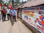 CPI(M) candidate from Kharagpur Sadar constituency Madhusudan Roy campaigns ahead of West Bengal Assembly elections.