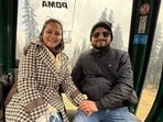Aishanya and late husband Shubham Dwivedi in happy times during their 2025 Pahalgam vacation.