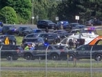 Massive police presence seen after a deputy-involved shooting in Anderson County, South Carolina. 